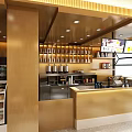 Modern TANG TEA Bubble Tea Shop Interior With Decorative Wall Round Tables And Bench Seating