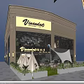Modern Restaurant Interior Design With Decorative Ceiling Lights Bar Counter Menu Screens And Green Plants