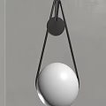 Modern Wall Lamp With Black Metal Triangular Frame And White Globe Shade 3d model