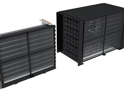 Large Capacity Black Refrigerators And Freezers With Grid Door Design 3d model