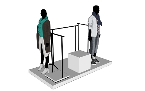 Modern Model Clothing Model Station 3d model