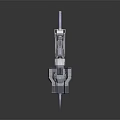 Futuristic Gray Mechanical Device 3D Model With Long Barrel And Complex Geometric Components 3d model