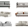 modern double sofa multi-person sofa leisure sofa 3d model