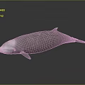 Dolphin Sculpture With Cracked Surface Design And Metallic Finish On Dark Background 3d model