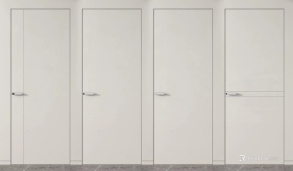 Modern White Hinged Doors With Sleek Design For Home Interior Use 3d model 