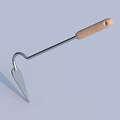 Agricultural Hand Hoe With Wooden Handle And Sharp Metal Blade For Farming