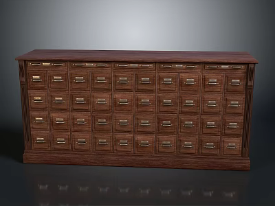 Classic Wooden Chest of Drawers With Multiple Drawers And Smooth Surface Design 3d model