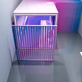Modern Photo Spot With Neon Lights And Colorful Cube Installations