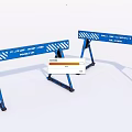 Blue Road Construction Barriers with Reflective Stripes for Traffic Safety