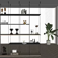 Metal Bookshelf Storage Rack Top Minimalist Fixed Iron Bookshelf Book Decorations 3d model