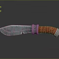 Silver Blade Tactical Weapon Knife With Red Wrapped Handle And SOCA Mark On Black Reflective Surface