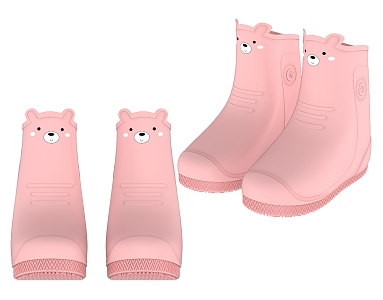 Modern Rain Boots Children Rain Boots 3d model