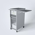 Mobile White Medical Storage Cart With Multiple Spacious Drawers And Hanging Towels