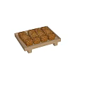 Four Multigrain Bread Loaves on Wooden Tray with Toasted Seeds