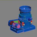 Blue Vertical Industrial Crusher Equipment Featuring Motor Red Components And Sturdy Base
