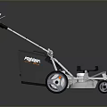 Industrial Lawn Mower With Metal Frame Wheels Handle And Black Storage Box