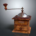 Vintage Manual Coffee Grinder With Wooden And Metal Kitchen Appliance Design