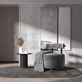 Modern single sofa leisure chair combination 3d model