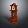 Vintage Wooden Grandfather Clock With Ornate Carvings Clock Face And Pendulum