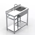 Stainless Steel Garden Sink With Stand Faucet And Drain For Outdoor Gardening