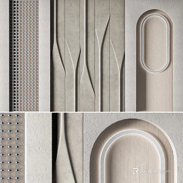 Modern Room Divider Designs With Geometric Patterns Textured Surfaces And Shapes 3d model 