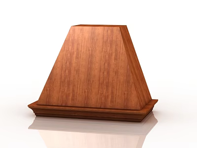 Wooden Cabinet With Trapezoidal Shape Dark Brown Wood Grain And Smooth Base 3d model