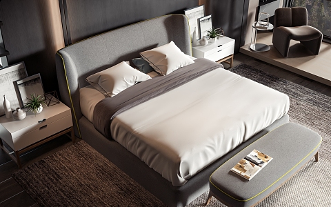 Style Commodity Bed 3d model