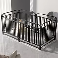Black Metal Wire Pet Cage Durable Indoor Safe Foldable Design for Small Pets 3d model
