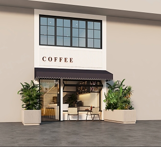 Coffee shop door head 3d model