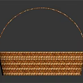 Orange Woven Square Basket With Handle Decorative Home Storage Item