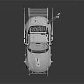 Futuristic Silver Sports Car Design With Tracked Chassis And Roof Gear