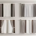 Brown And White Striped Curtains With Multiple Designs And Tied Window Treatments