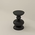 Modern Black Side Table With Stacked Spherical Design And Smooth Surface 3d model