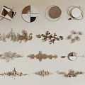 Modern Elegant Wall Hanging Decorations With Metal Geometric Patterns Circular Rings And Abstract Art Designs