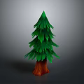 3D Rendered Tree With Green Leafy Canopy And Brown Textured Trunk Isolated On Gray Background