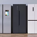 Modern Silver Black White Double Door Refrigerators For Home Kitchen Stylish Appliances