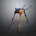 Multi Legged Blue And Yellow Mechanical Sci Fi Creature Game Movie Character 3d model
