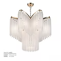 Elegant Modern Chandelier With White Glass Pendants And Brass Frame Design