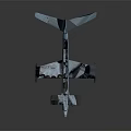 Camouflage Painted Aircraft 3D Model Display With Unique Wing And Tail Design