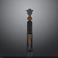 Mechanical Weapon Featuring Silver Metal Coil Spring Orange Component And Cylindrical Structure