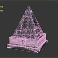Ancient Pyramid Structure With Conical Top Stone Masonry Base And Entrance