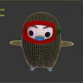 Cute Cartoon Penguin Character With Black Body Red Hood And Yellow Feet