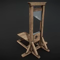 Antique Style Wooden Frame With Central Mirror Panel And Bottom Platform Stand