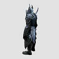 Detailed Dark Fantasy Armored Game Movie Character With Horned Spiked Armor