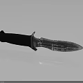 Detailed Sculpture Carving On Artisan Metal Knife With Intricate Blade And Black Handle