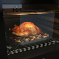 Modern Built in Kitchen Oven With Digital Display Cooking Roast Turkey