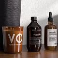 Bathroom Accessories Including Brown VO Cup Dark GROW MACADAMIA Bottles And Meraki Lavender Patchouli