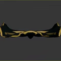 Egyptian Style Black And Gold Mask With Long Ears Yellow Stripes Smooth Surface Reflective Effect