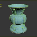 Elegant Blue Ceramic Vase Featuring Unique Textured Design And Decorative Base
