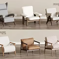 Modern Single Sofa Collection With Various Colors Upholstery And Wooden Legs